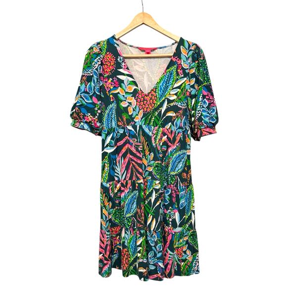 Lilly Pulitzer Aleece T-shirt Dress Small Cotton Multi Sunshine Jungle - Picture 3 of 8